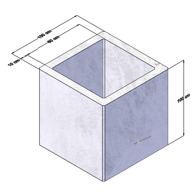 camin beton 80 x (h) 100 cm