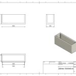 schita Jardiniera din beton 150x50x60 cm