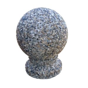Bolard sferic cu picior din beton cu piatra naturala 25 cm Bolarzi - delimitatori eprefabricate