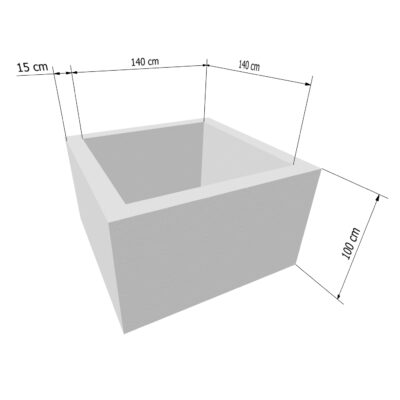 Camin patrat din beton 140×140 cm