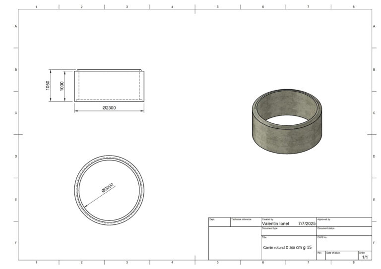 Inel bazin armat SPAU DN 200x100x15 cm