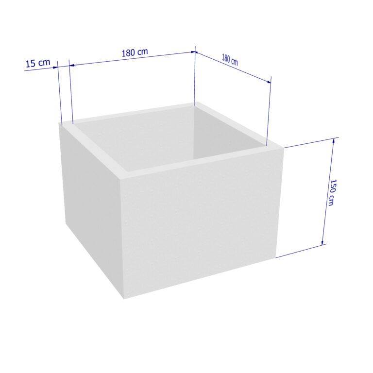 Camin de vane din beton armat 180x180x150 cm