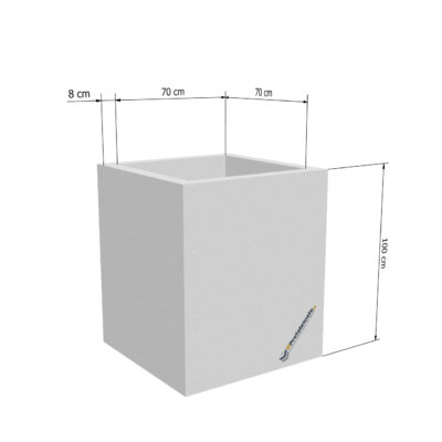 Camin patrat din beton 70x70x100x8 cm