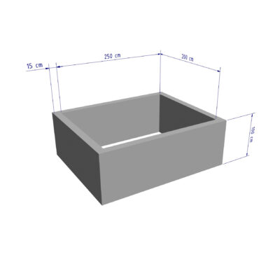 Camin de vane din beton prefabricat armat 250×200 cm