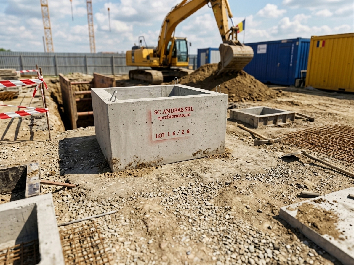 Cămin de vane din beton armat pentru rețele de apă — vedere generală
